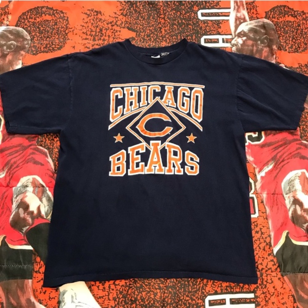VINTAGE Chicago Bears 90s Single Stitch NFL Shirt - Picture 2 of 6